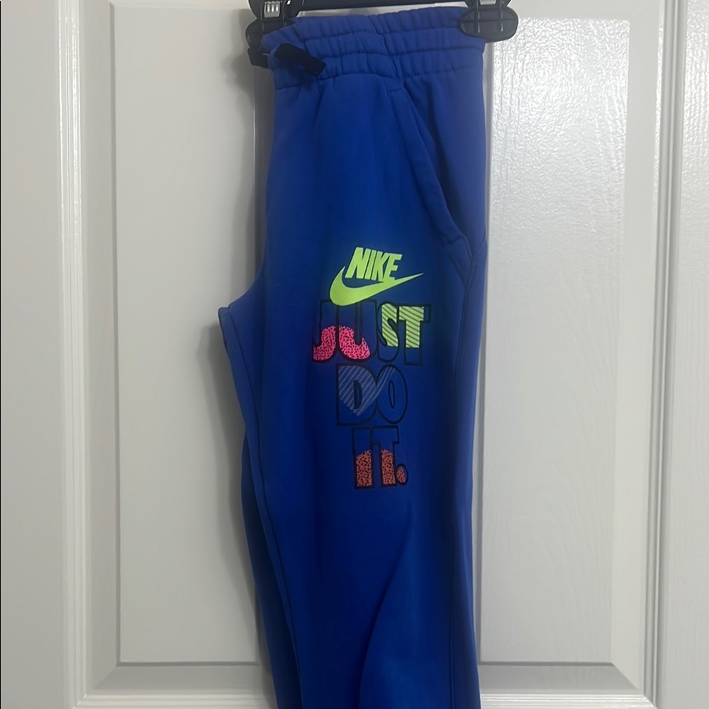 Nike Blue and Black Sweatshirt and sweat pants Just Do It 2 piece sweatsuit - Picture 7 of 11